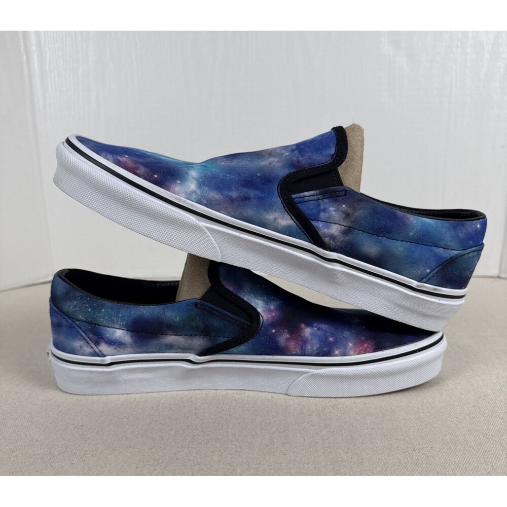 Vans Classic Slip On Galaxy Nebula Cosmic Shoes Men 9.5 Women 11 Blue Purple - Picture 6 of 12